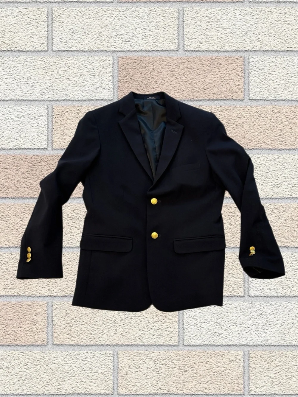 Handsome and Classic Chaps Navy Blazer with Gold Buttons Size 14 Regular